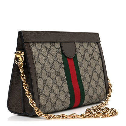 Gucci GG Supreme Monogram Web Small Ophidia Chain Shoulder Bag Brown 3 of 10