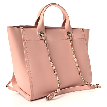 Chanel Caviar Small Studded Deauville Tote Light Pink 3 of 10