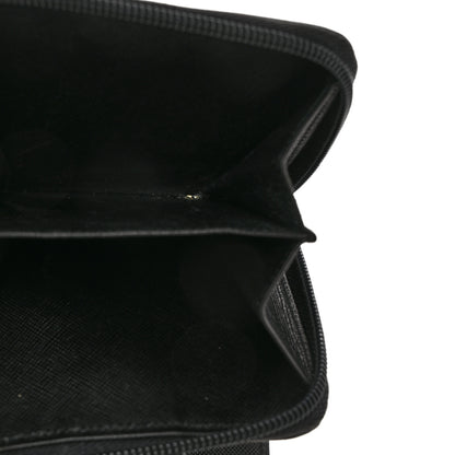 Prada Saffiano Metal Compact Wallet Black 6 of 12