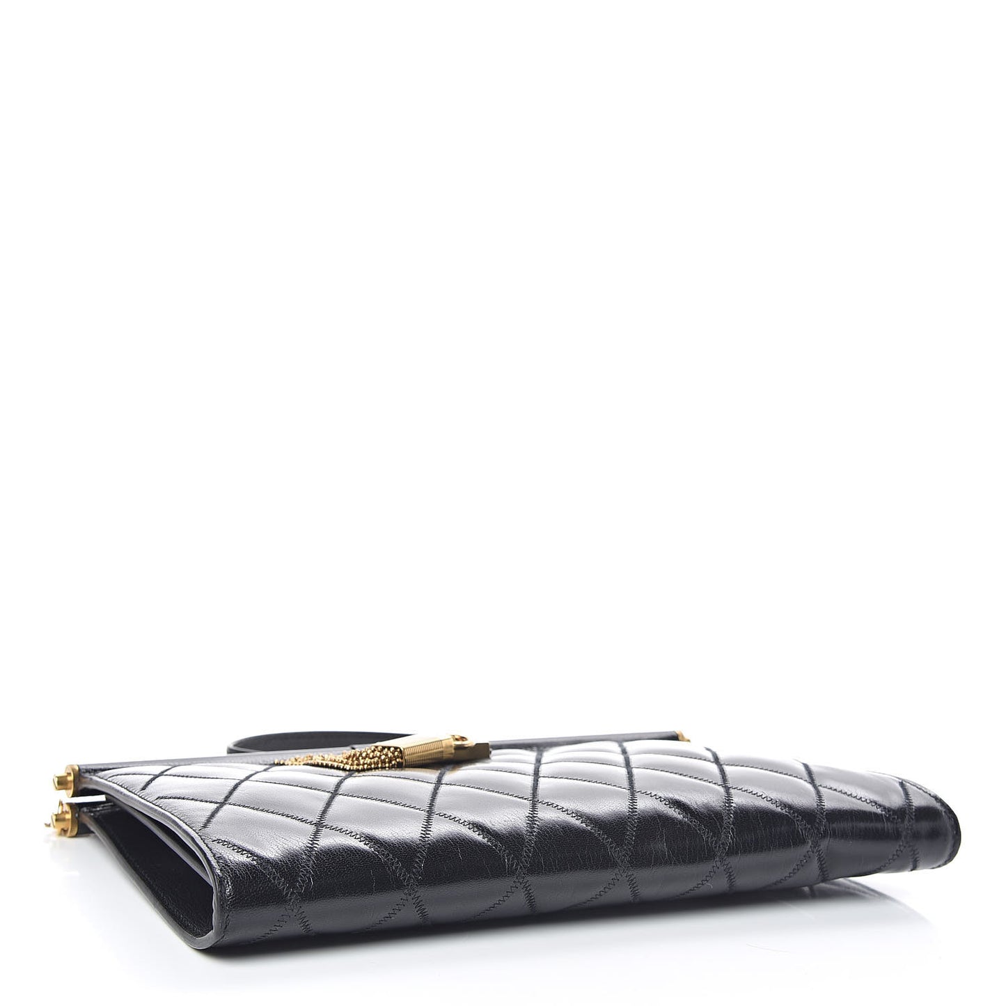 Goatskin Quilted Medium Gem Bag Black