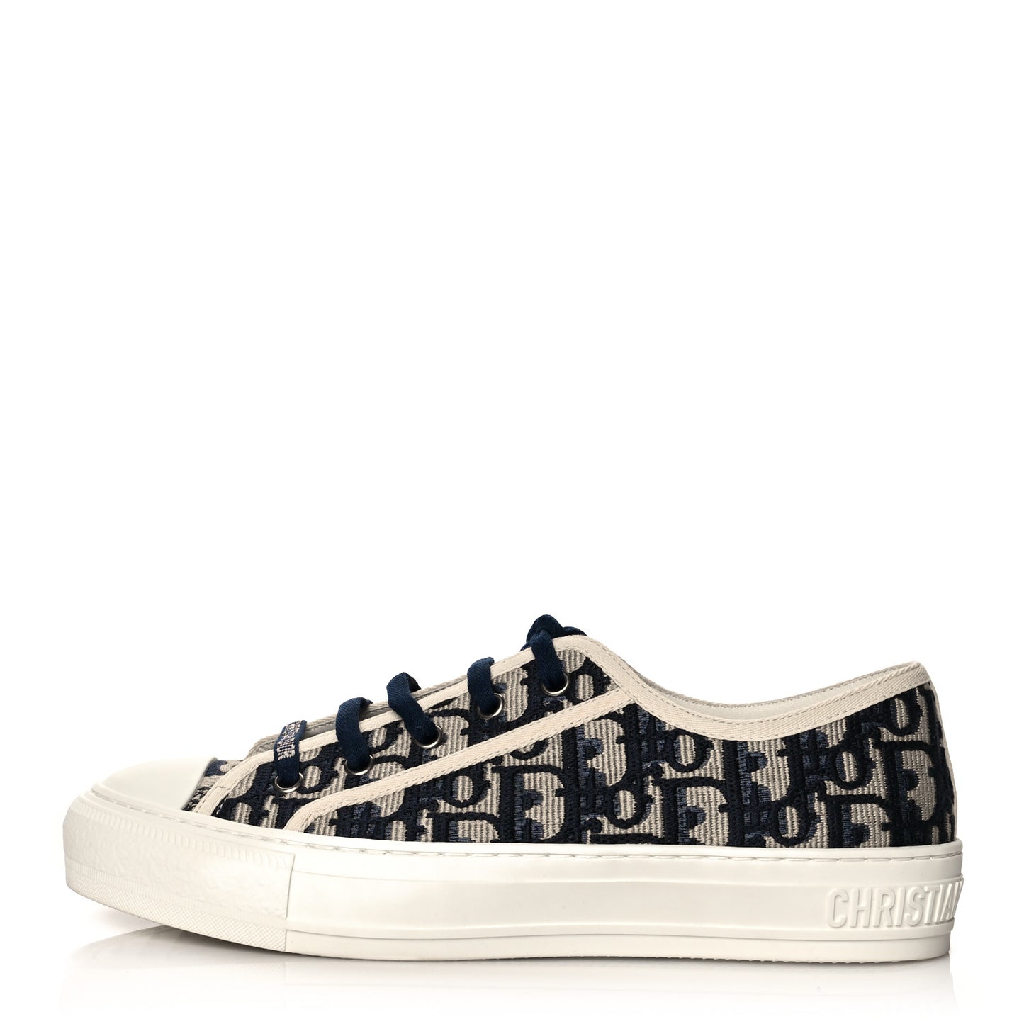 Canvas Oblique Walk'N'Dior Low Top Sneakers 39.5 Deep Blue