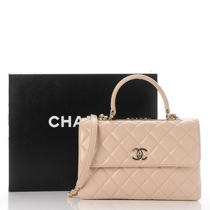 Chanel Lambskin Quilted Medium Trendy CC Flap Dual Handle Bag Beige 10 of 10