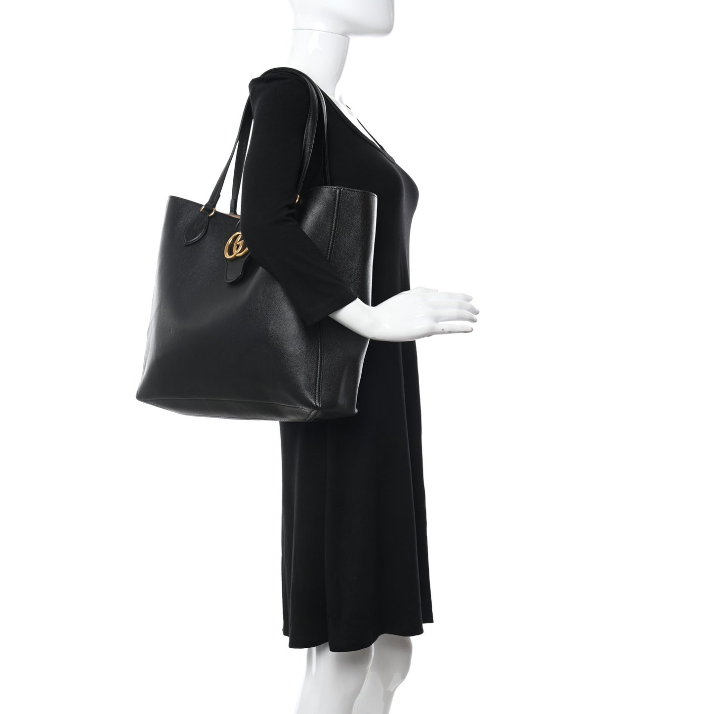 New Sakai Calfskin Lux Medium Dahlia Tote Black