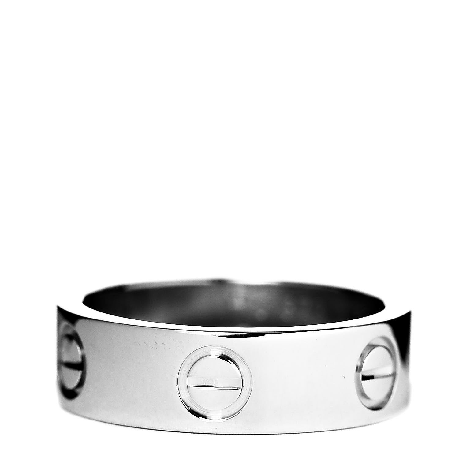 Cartier 18K White Gold 5.5mm LOVE Ring 51 5.75 3 of 4