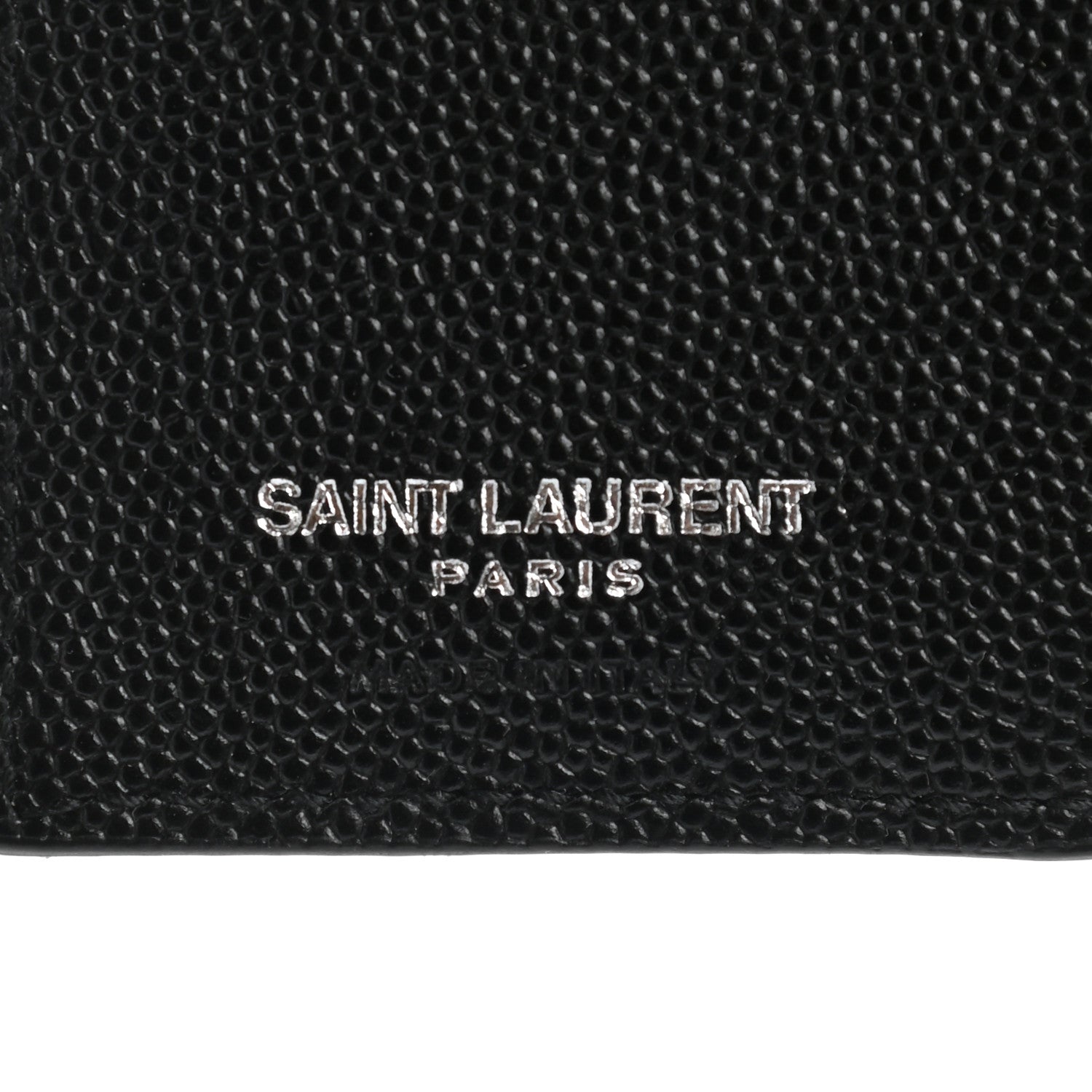 Saint Laurent Grain De Poudre Matelasse Chevron Monogram Zipped Card Case Black 6 of 8