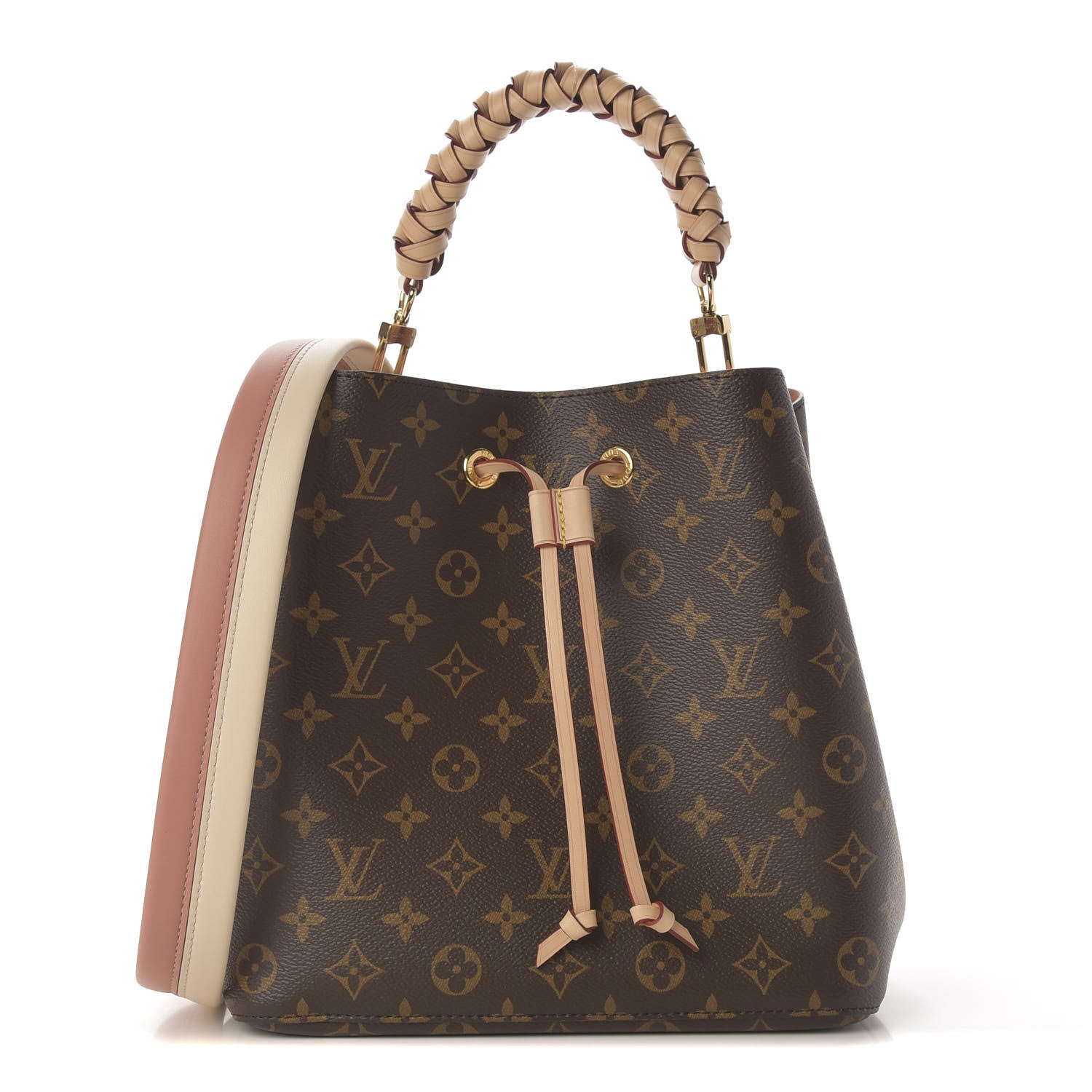 Louis Vuitton Monogram Braided Neonoe MM Peach Cream 1 of 11