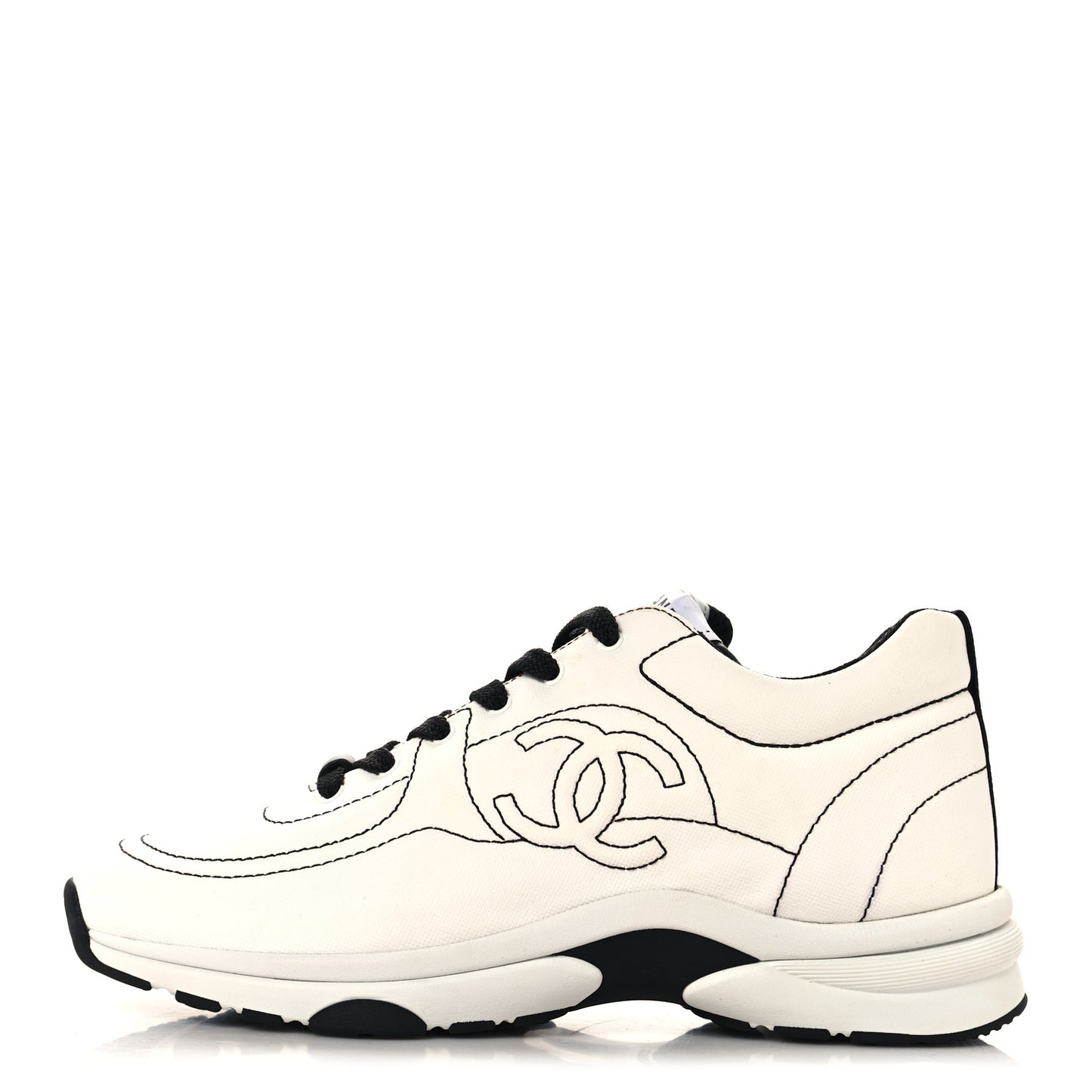 Cotton Womens CC Sneakers 39.5 White Black