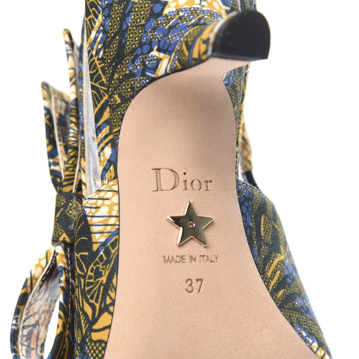 Toile De Jouy Sweet D Slingback Pumps 37 Blue Yellow