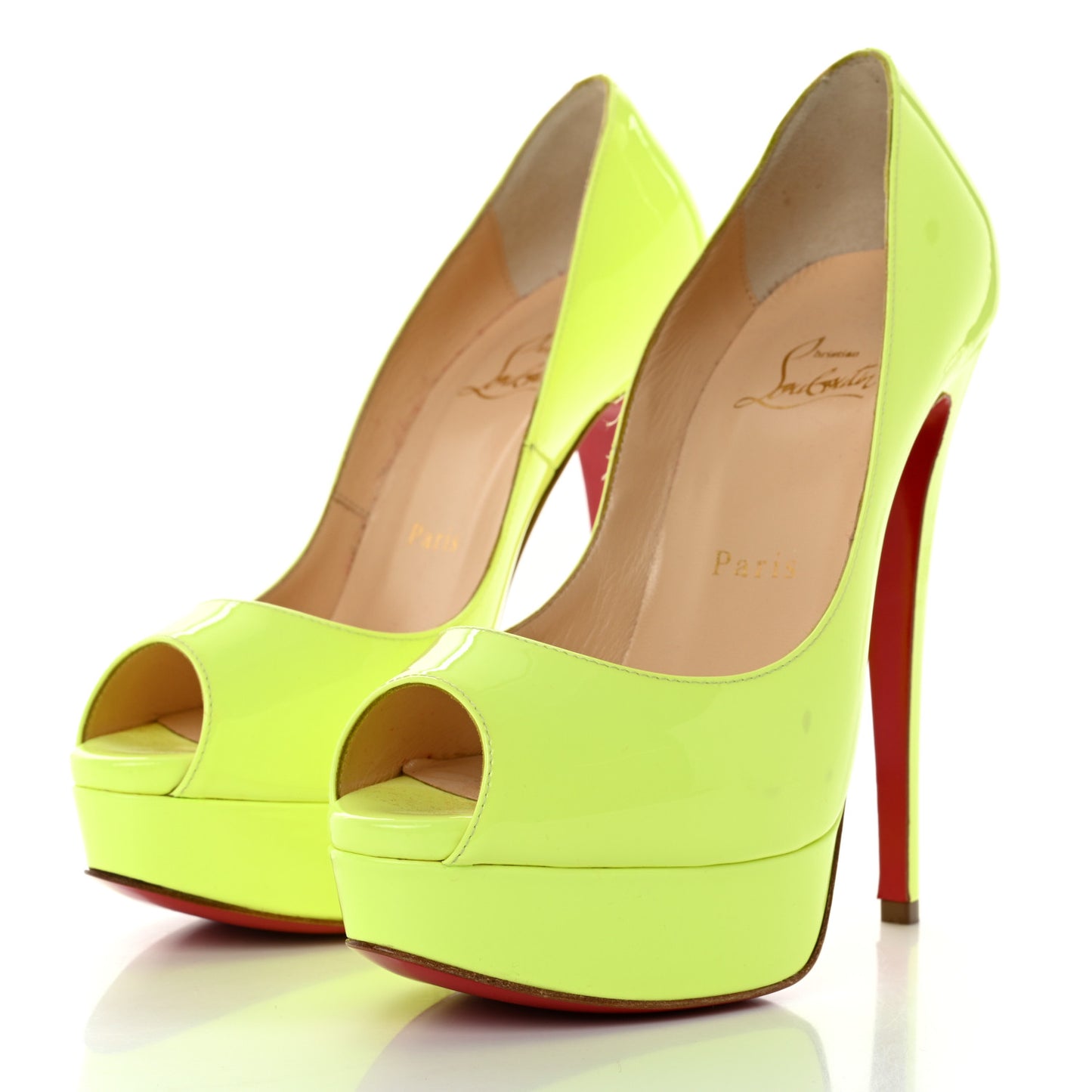 Patent Lady Peep 150 Pumps 36 Fluo Yellow