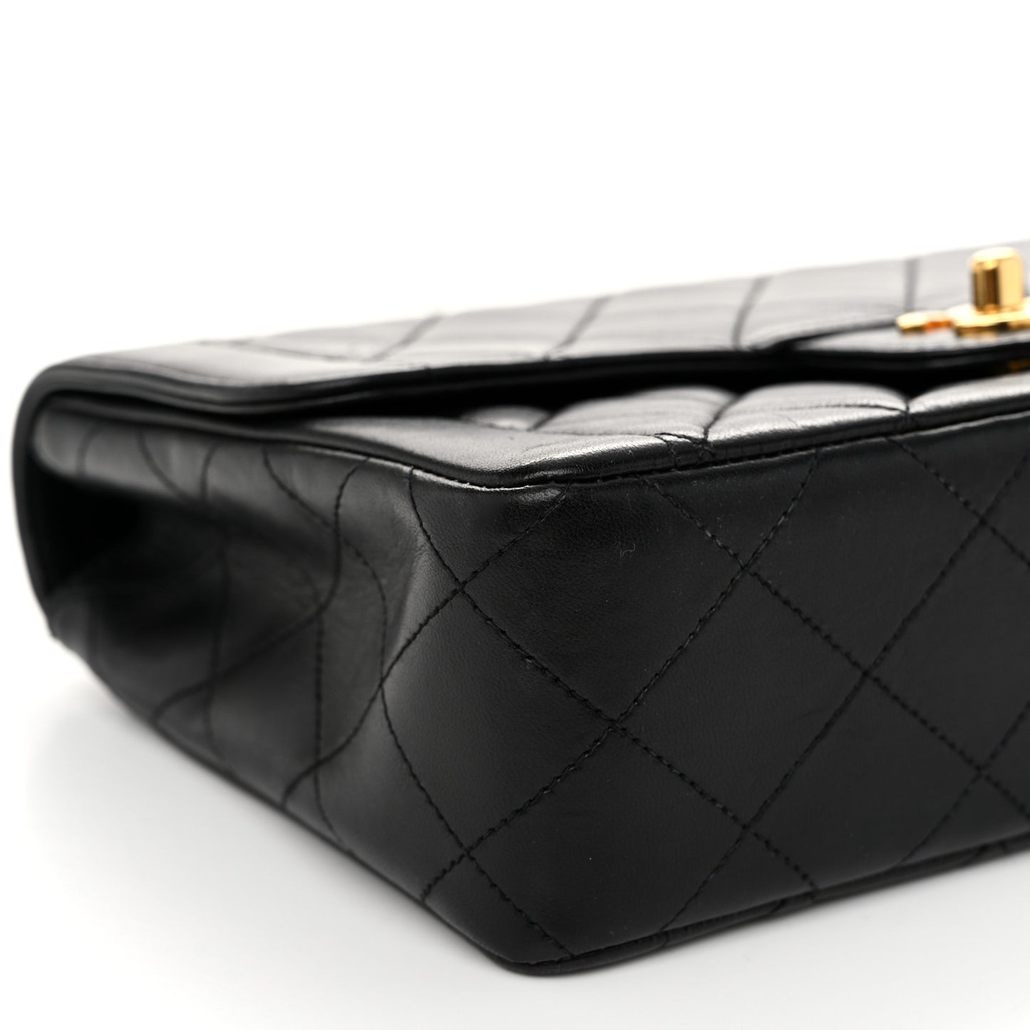 Lambskin Quilted Small Single Flap Black