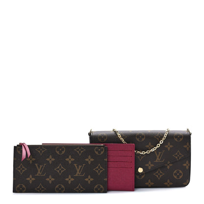 Louis Vuitton Monogram Pochette Felicie Chain Wallet Fuchsia 1 of 10