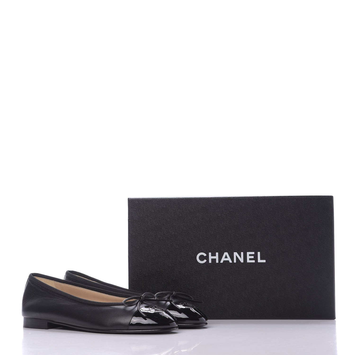 Chanel Lambskin Cap Toe Ballerina Flats 37.5 Black 11 of 11