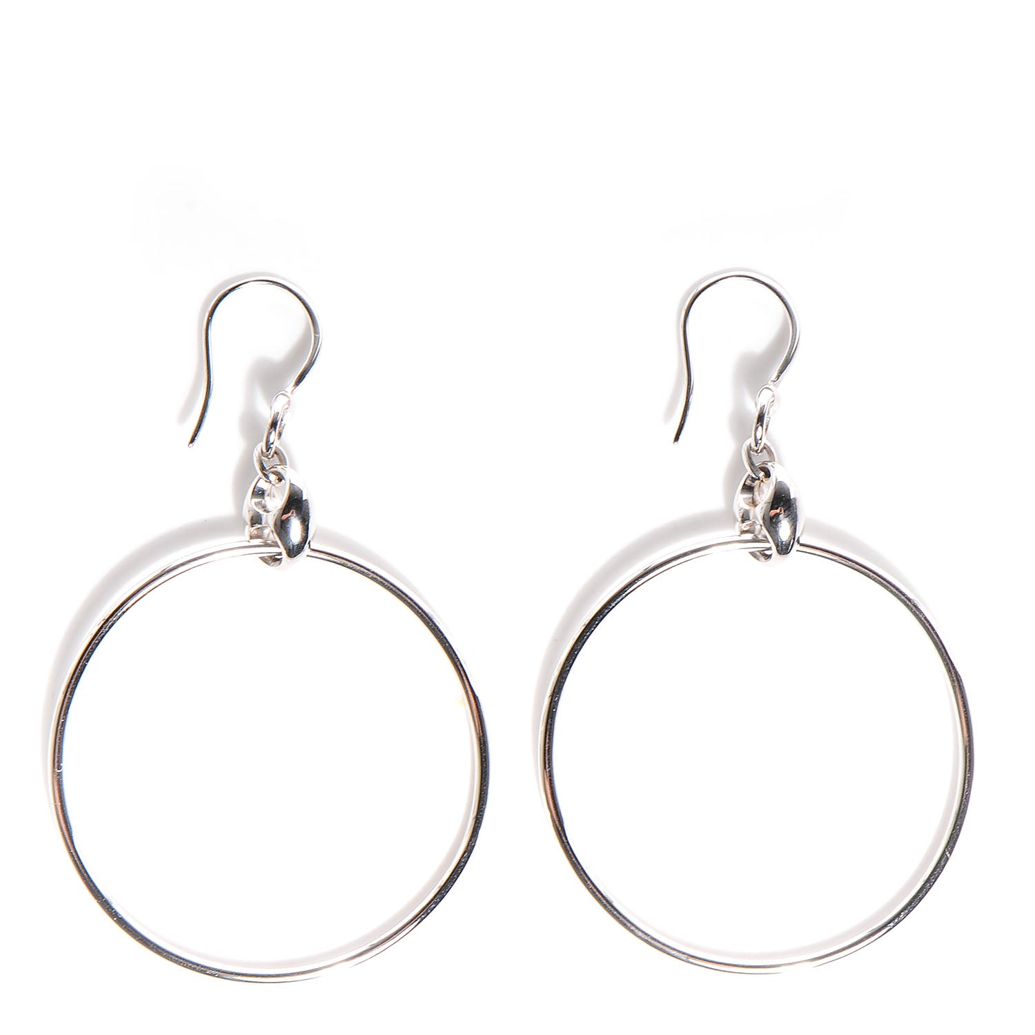 Gucci 18K White Gold Marina Hoop Earrings 1 of 3