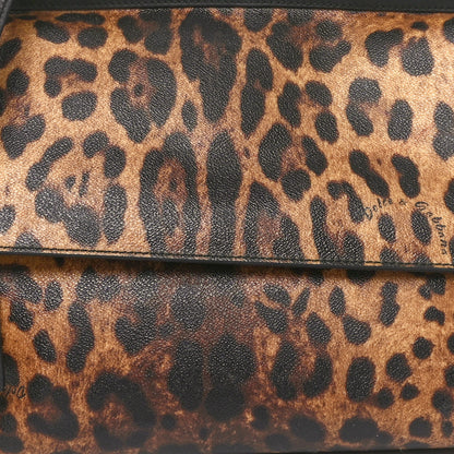 Dolce & Gabbana Canvas Leopard Print Large Miss Sicily Satchel 7 of 9