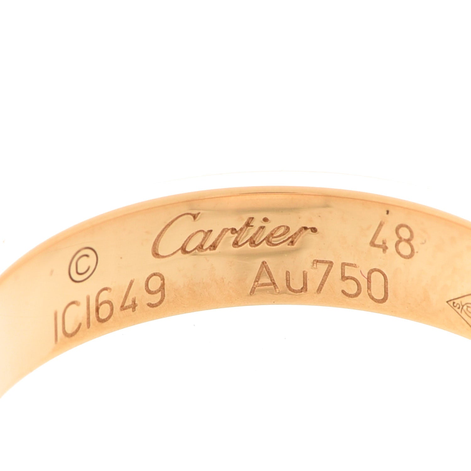 Cartier 18K Yellow Gold 3.5mm LOVE Wedding Band Ring 48 4.5 4 of 5