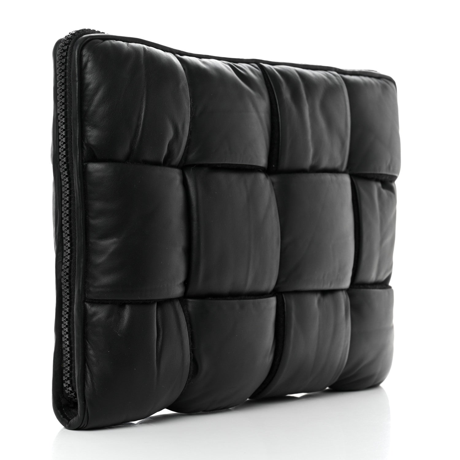 Bottega Veneta Calfskin Maxi Intrecciato Puffy Laptop Pouch Black 2 of 9