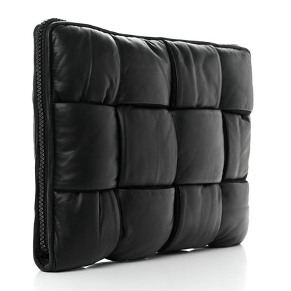 Bottega Veneta Calfskin Maxi Intrecciato Puffy Laptop Pouch Black 2 of 9