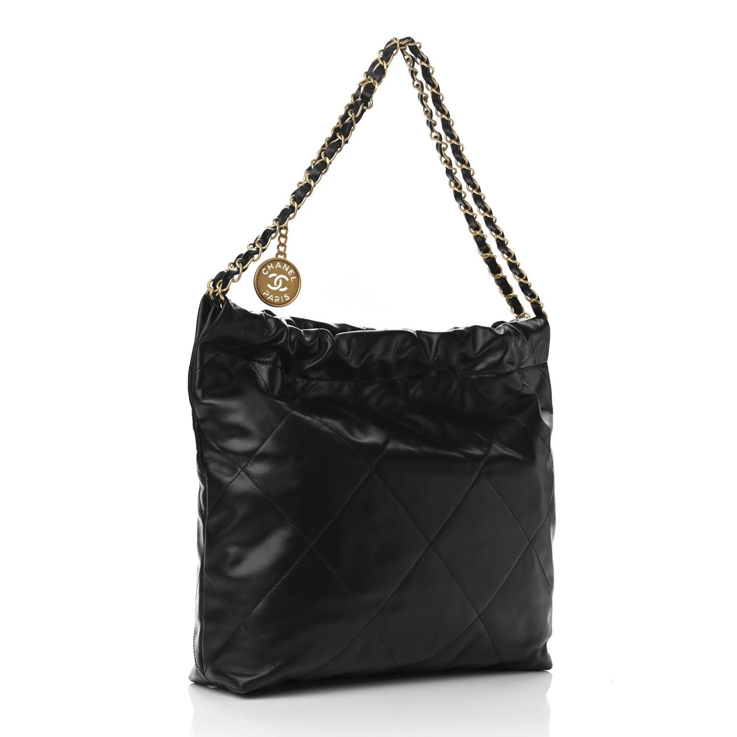 Calfskin Quilted Small Chanel 22 Black