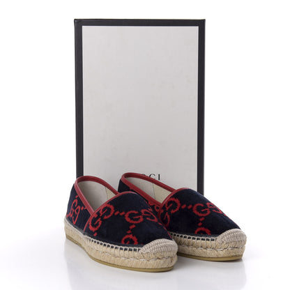 Gucci Terry Cloth GG Monogram Espadrilles 38 Blue Red 10 of 10