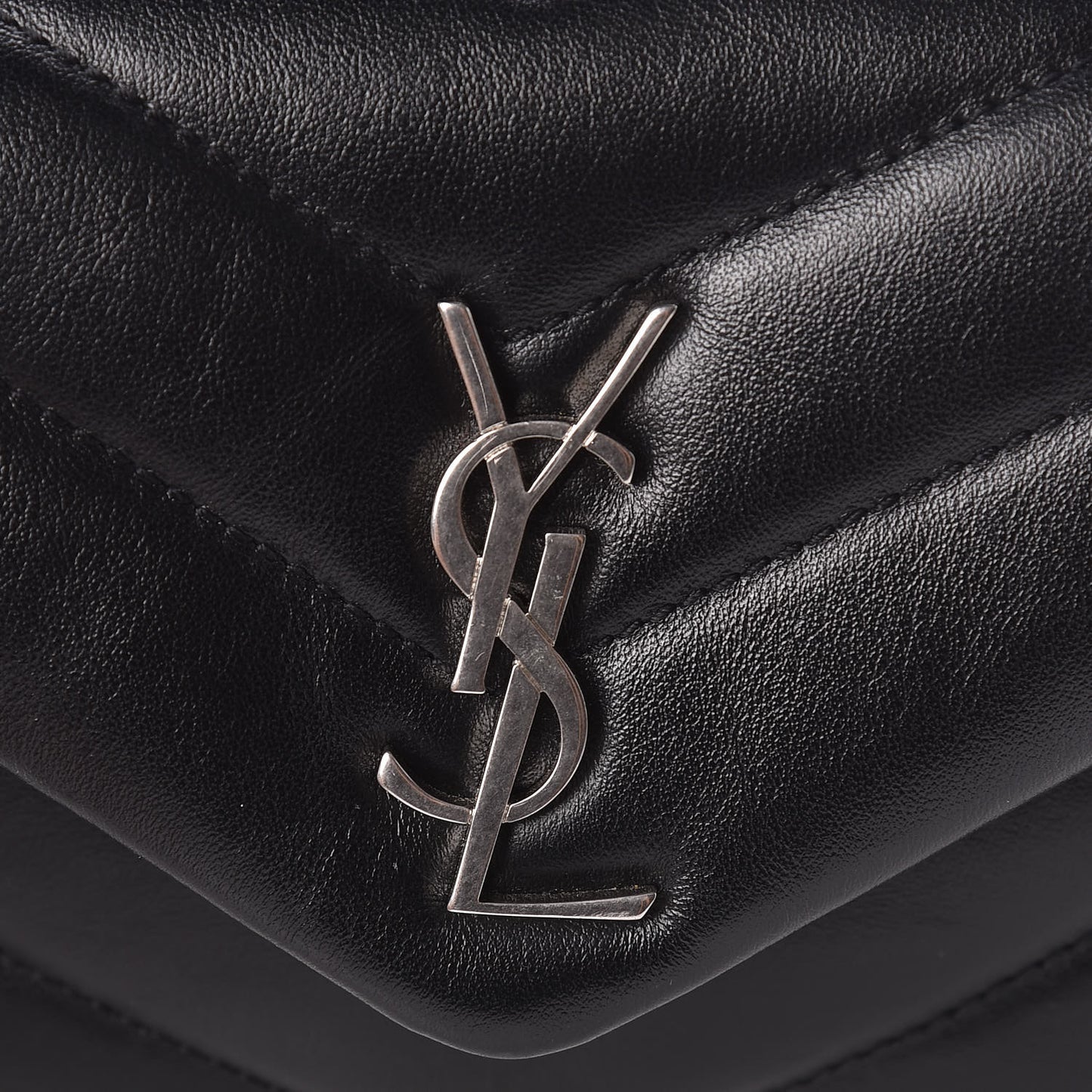 Calfskin Y Quilted Monogram Toy Loulou Crossbody Bag Black