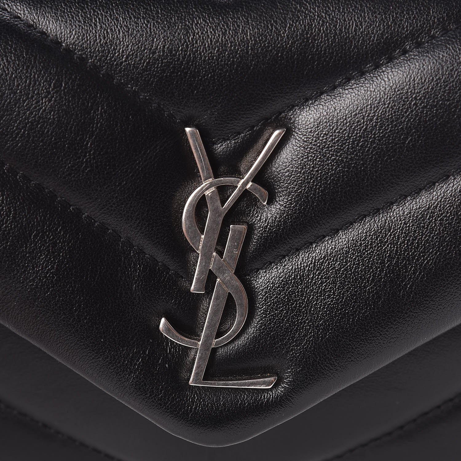 Saint Laurent Calfskin Y Quilted Monogram Toy Loulou Crossbody Bag Black 9 of 9