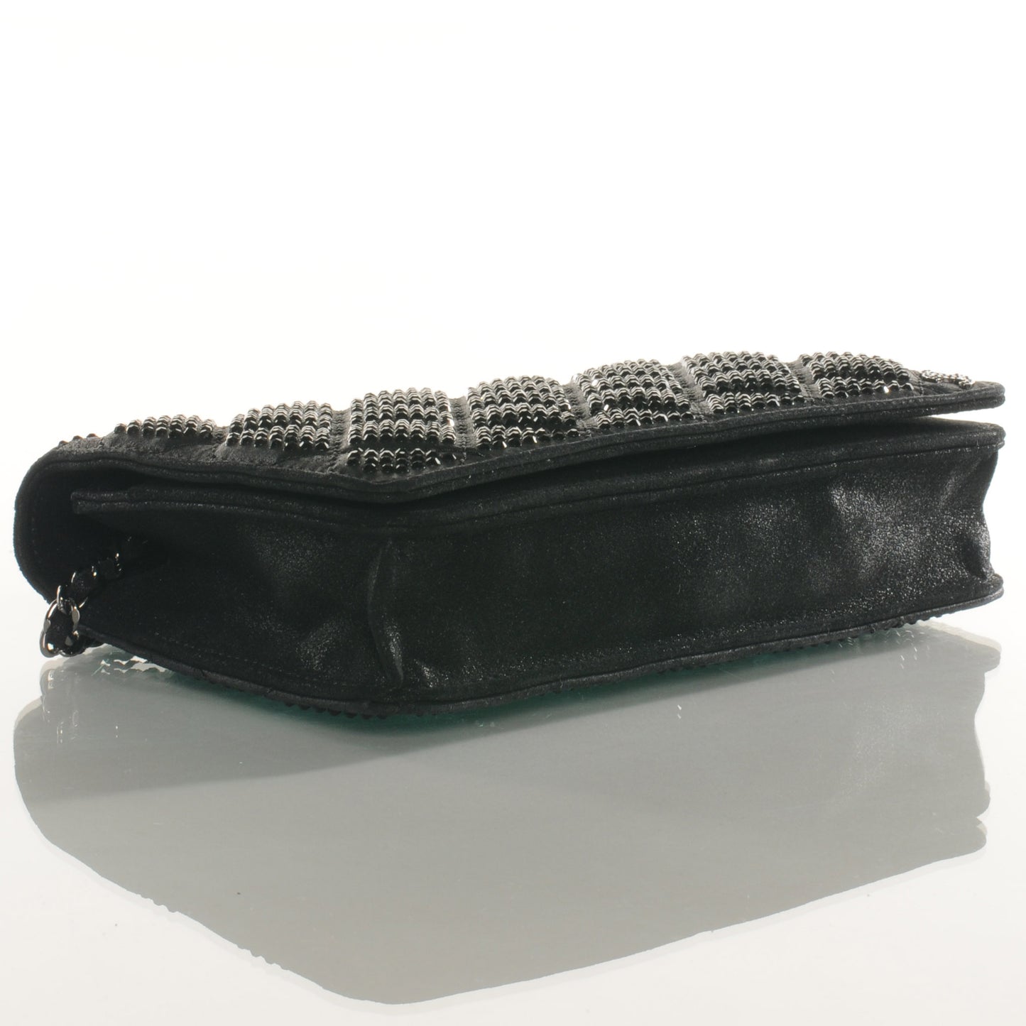 Crystal Quilted Wallet On Chain WOC Black