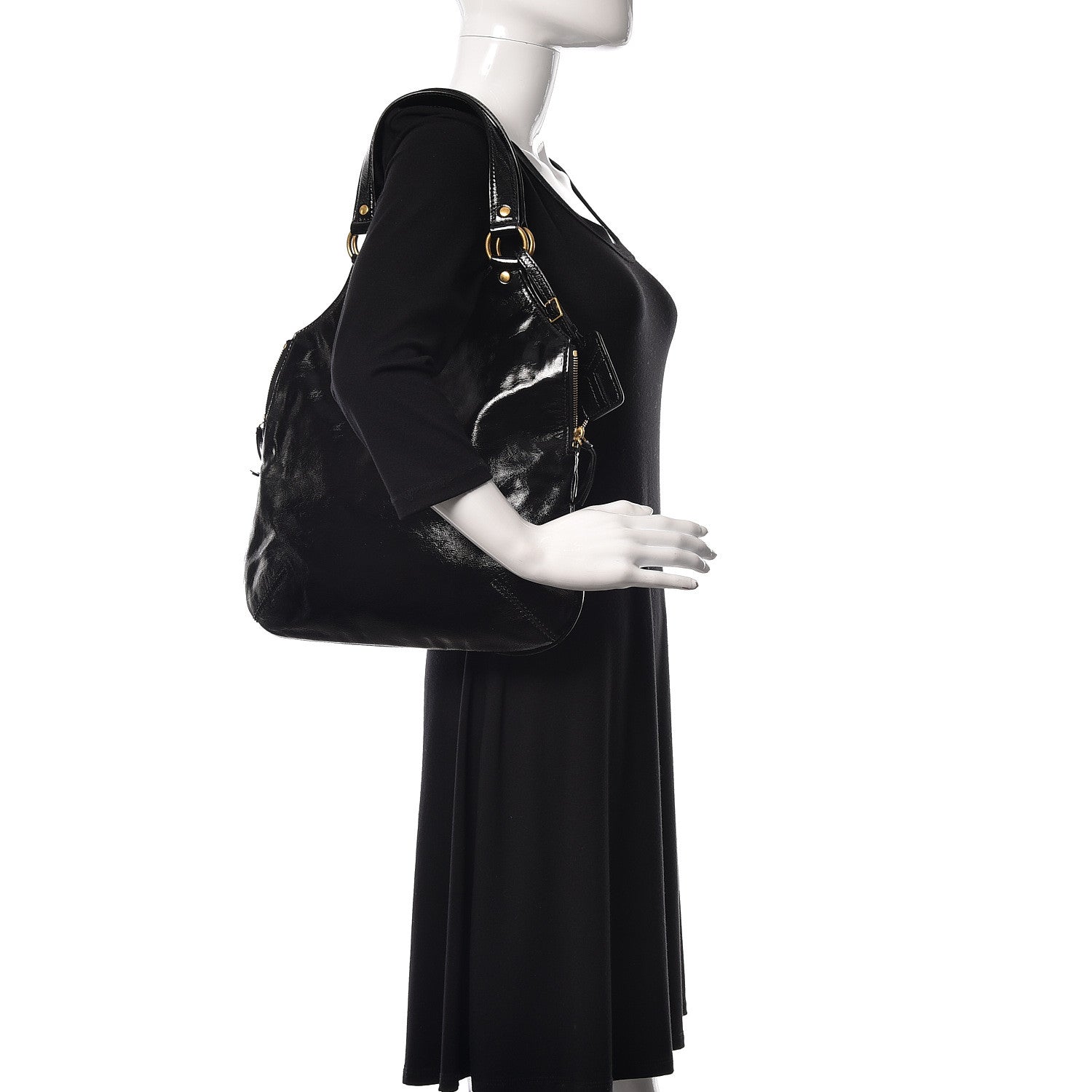 Saint Laurent Patent Tribute Tote Black 2 of 10
