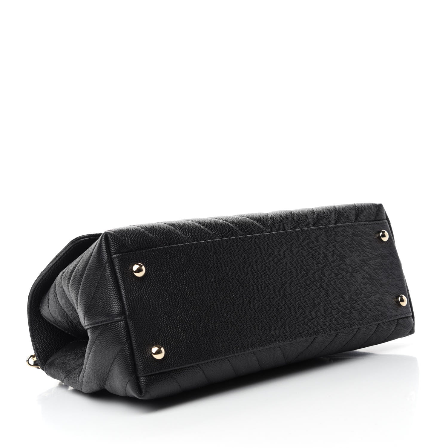 Chanel Caviar Chevron Quilted Small Coco Handle Flap Black 4 of 11