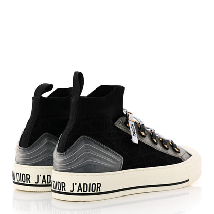 Christian Dior Technical Knit Calfskin Womens Walk'N'Dior High Top Sneakers 37 Black 4 of 11
