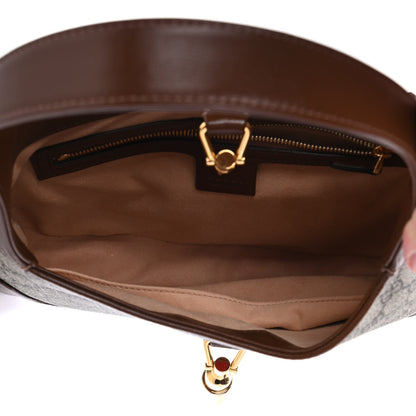 Gucci GG Supreme Monogram Azalea Calfskin Web Small Jackie 1961 Hobo Beige Ebony Brown Sugar 4 of 4