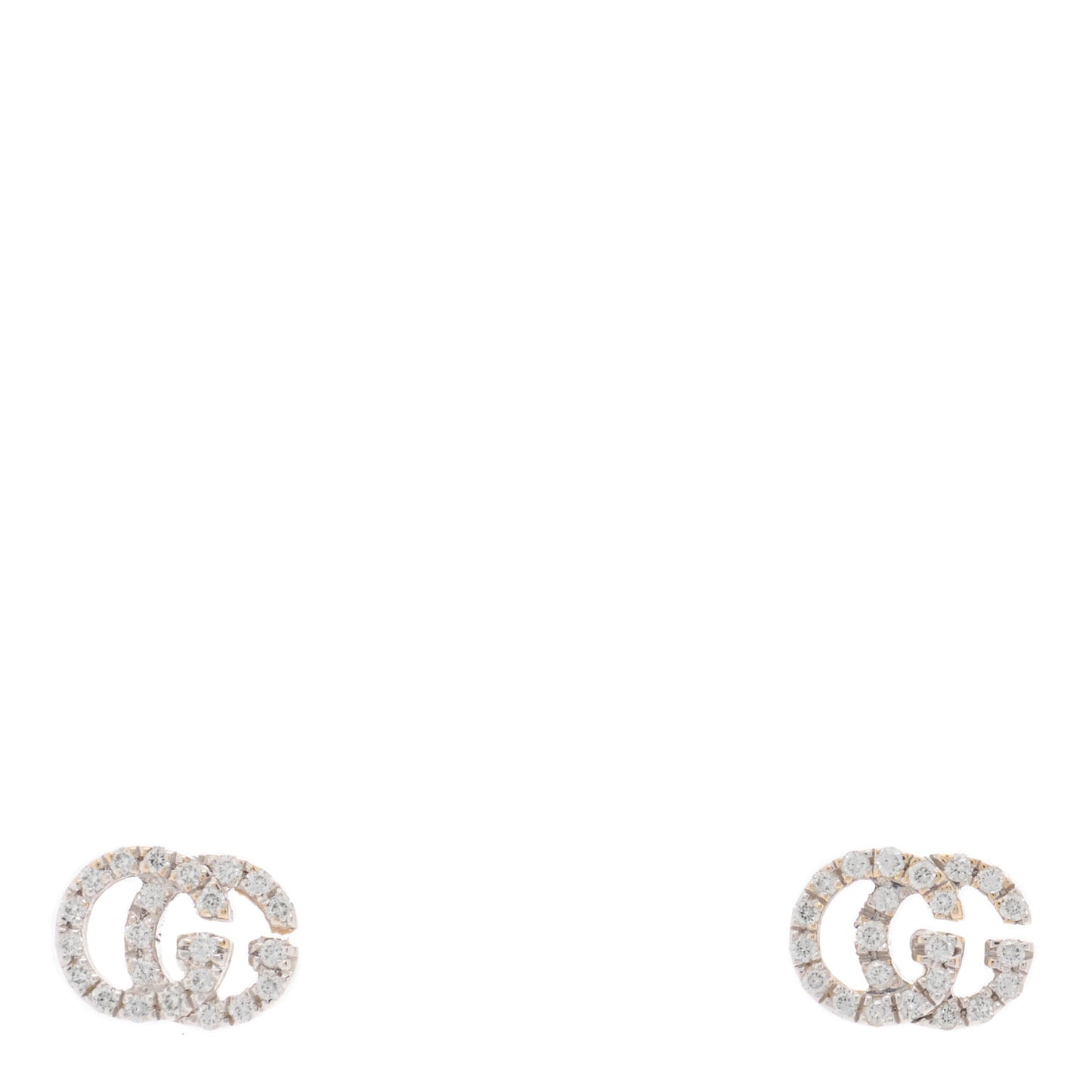 18K White Gold Diamond Mini Running G Earrings