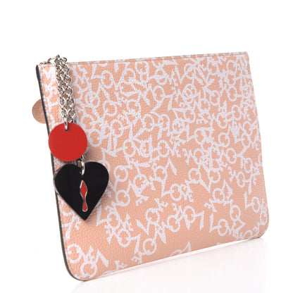 Christian Louboutin Calfskin Empire Loubicute Crazy Love Charms Clutch Latte 3 of 8