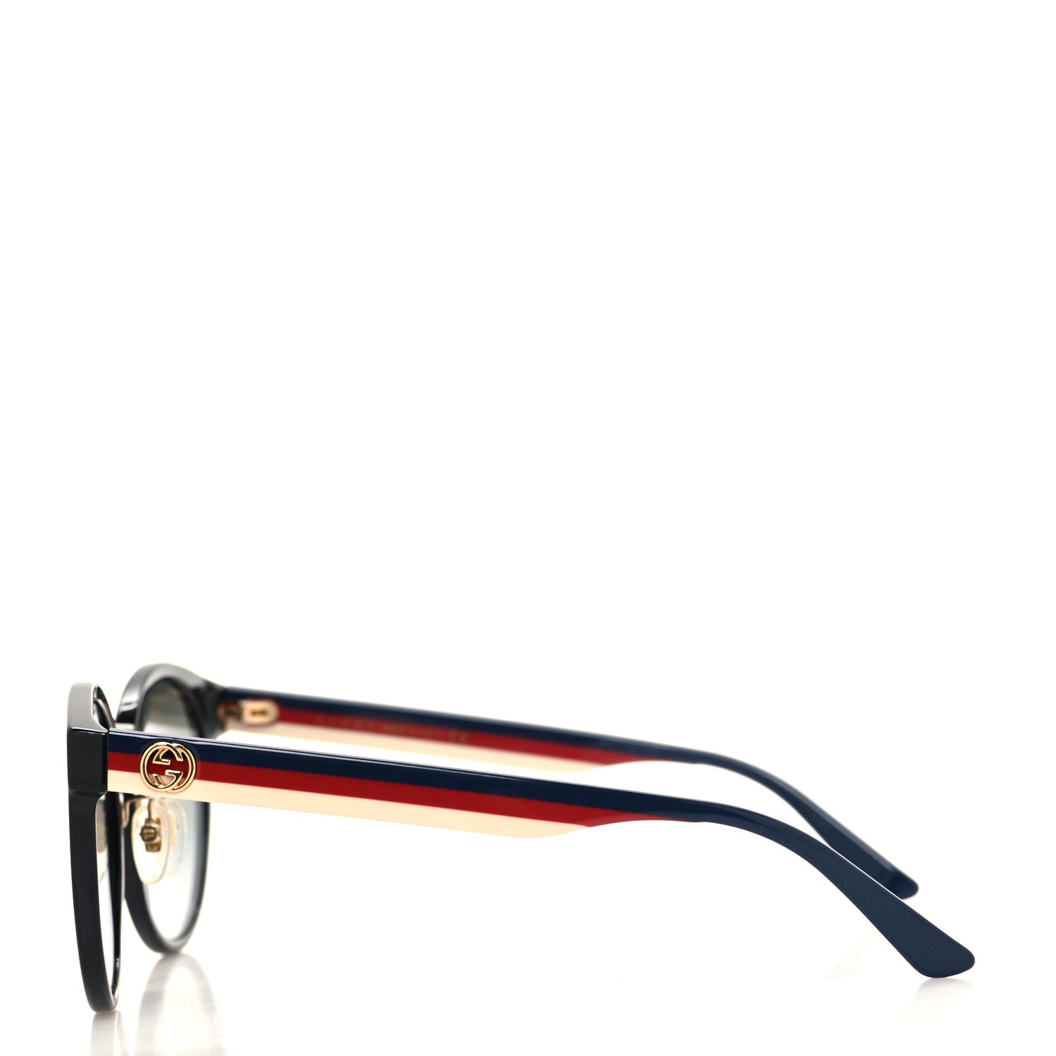 Gucci Acetate GG Web Round Eye Sunglasses GG0416SK Black 3 of 7