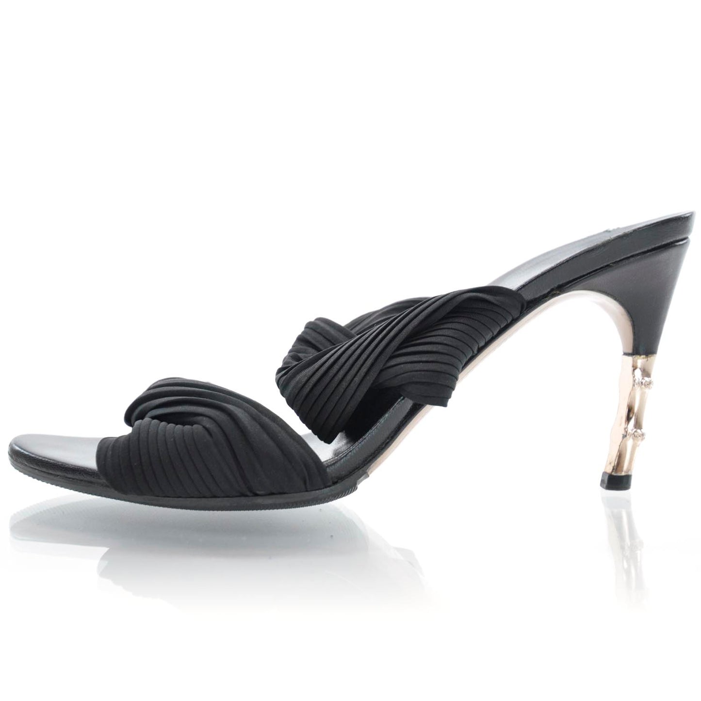 Plisse Stretch Heels 7.5 Black