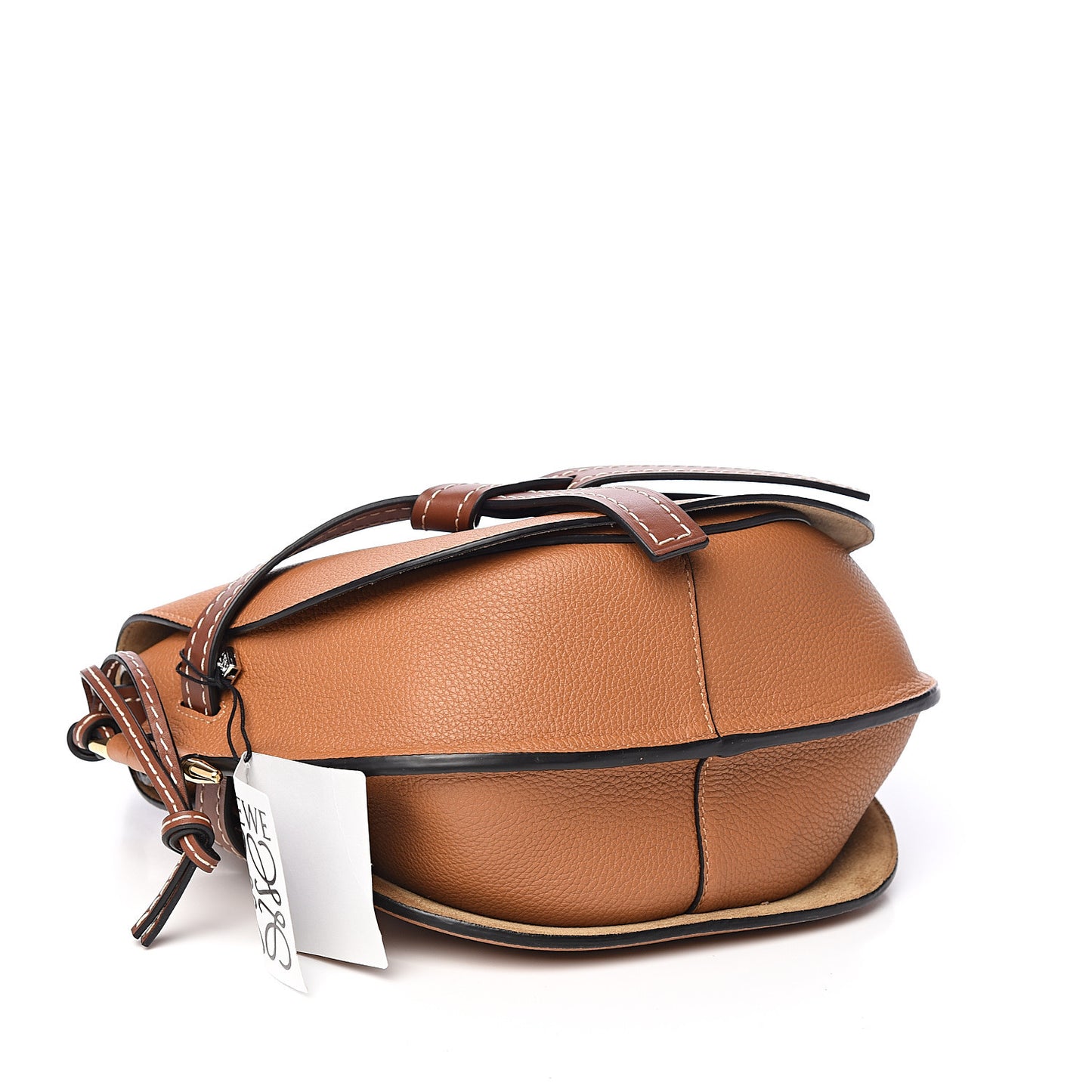 Grained Calfskin Small Gate Crossbody Bag Caramel Pecan