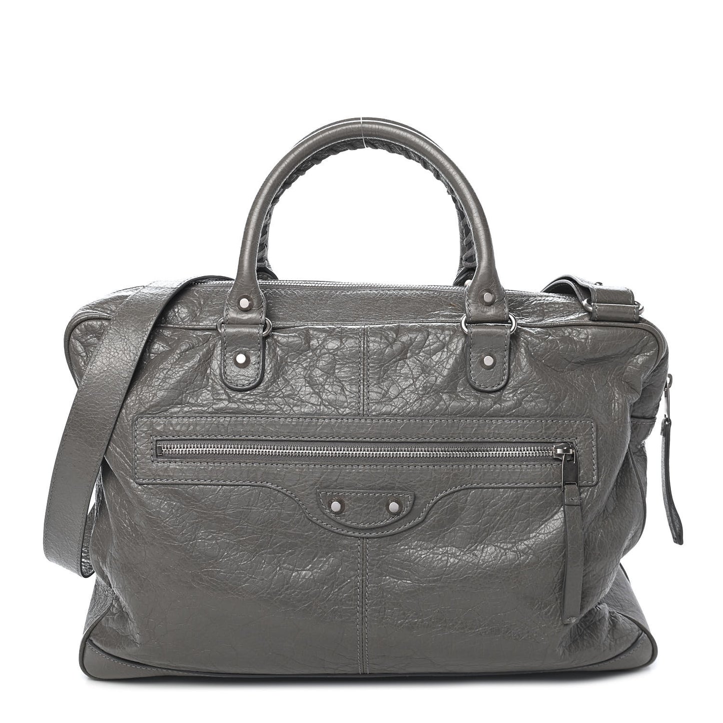 Agneau Classic Hardware Mens Mini Folder Gris Fumee