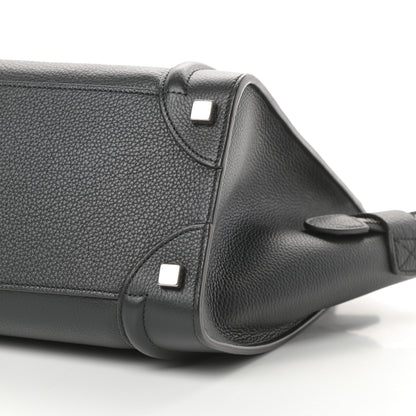 Celine Drummed Calfskin Micro Luggage Black 9 of 10