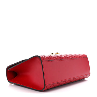 Gucci Guccissima Medium Padlock Shoulder Bag Hibiscus Red 4 of 14