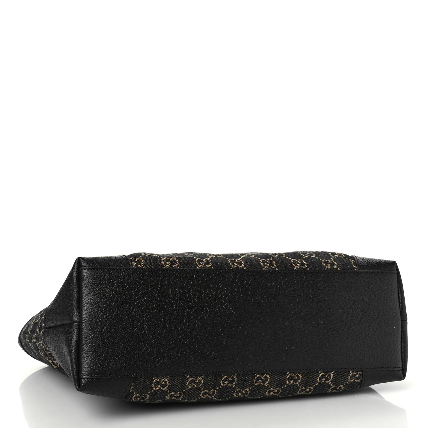 Jacquard Black Denim GG Monogram Medium Ophidia Shopping Tote Black Ivory