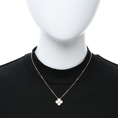 Van Cleef & Arpels 18K Rose Gold Diamond Silver Obsidian Vintage Alhambra Pendant Necklace 2 of 4