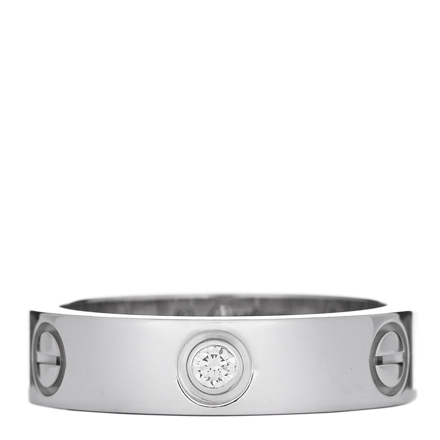 Cartier 18K White Gold 3 Diamond 5.5mm LOVE Ring 59 8.75 1 of 5