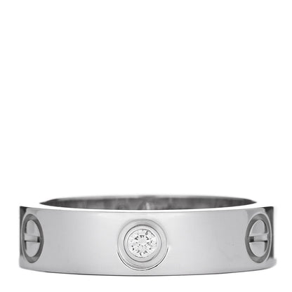 Cartier 18K White Gold 3 Diamond 5.5mm LOVE Ring 59 8.75 1 of 5