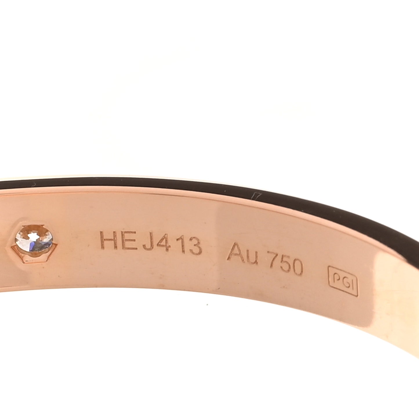 18K Yellow Gold 4 Diamond LOVE Bracelet 17