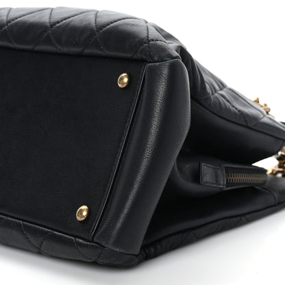 Chanel Calfskin Quilted Small CC Crown Tote Black 9 of 9