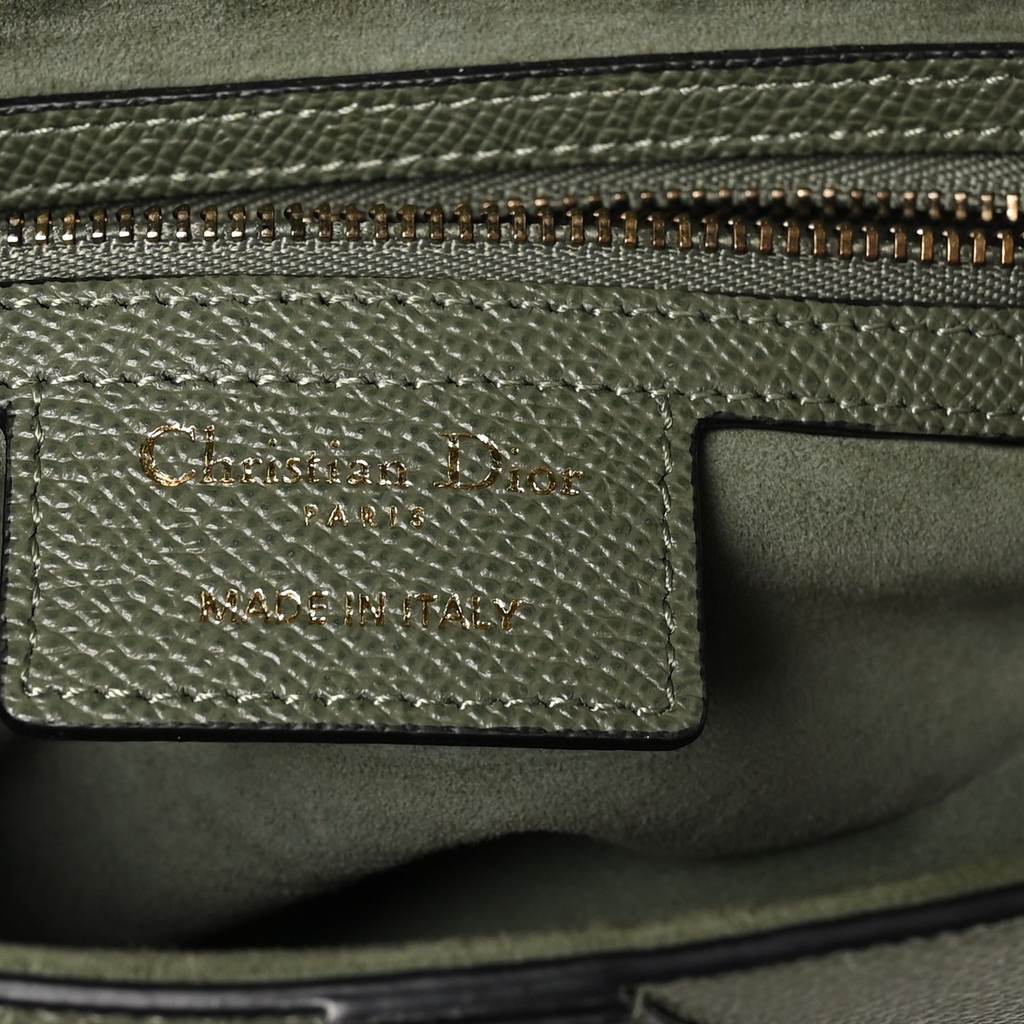 Grained Calfskin Saddle Bag With Strap Sage Green