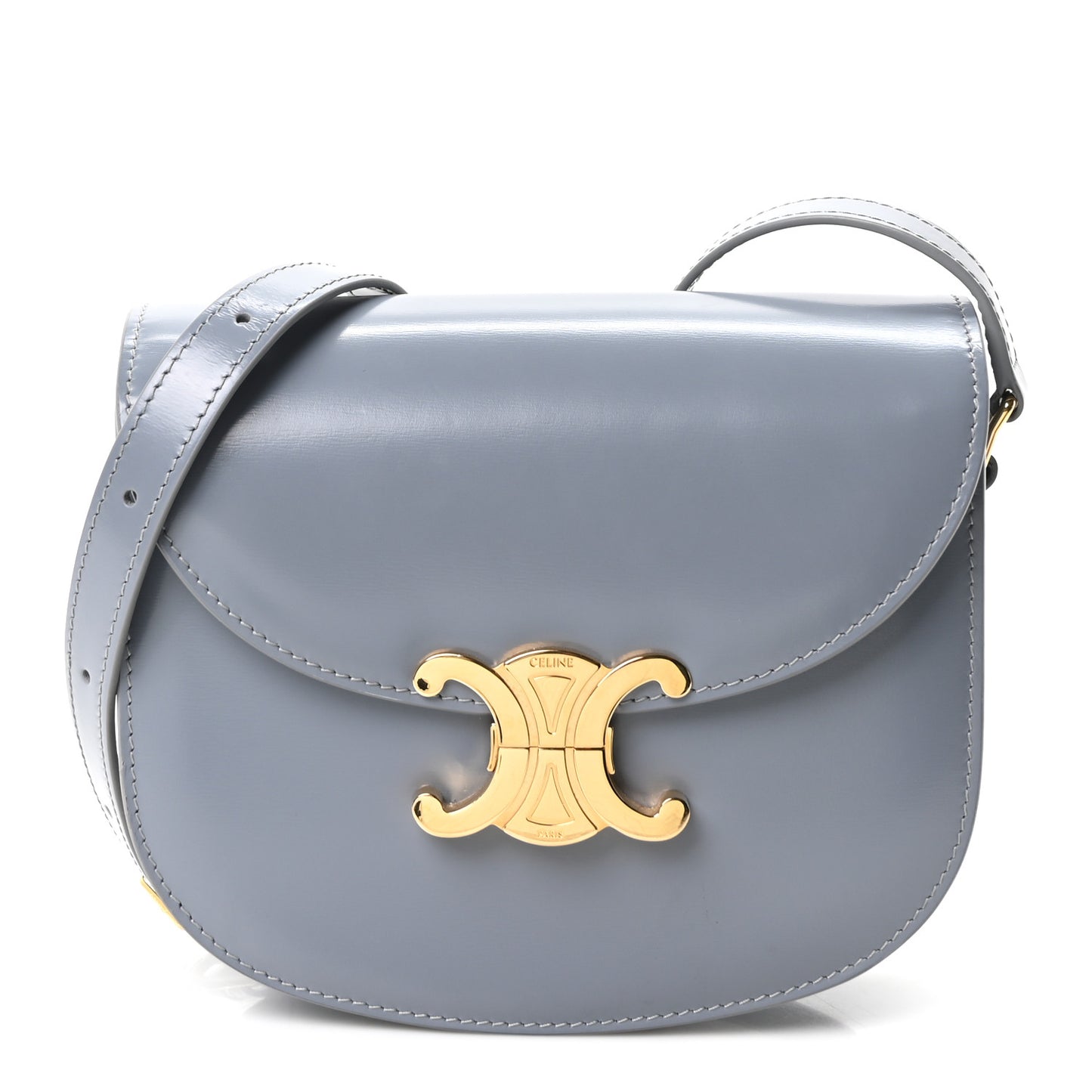 Shiny Calfskin Teen Besace Blue Grey