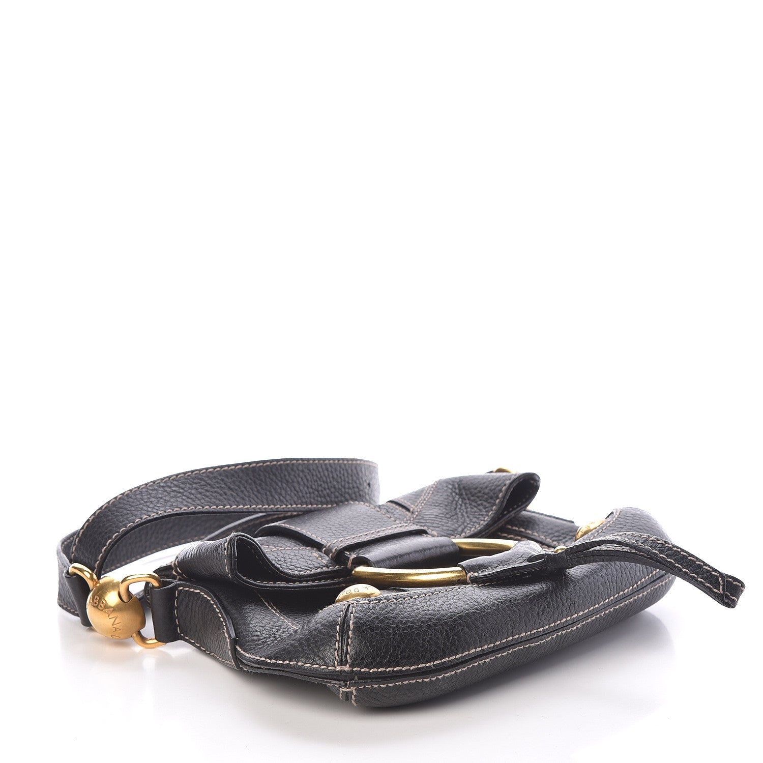 Dolce & Gabbana Grained Calfskin D Ring Shoulder Bag Black 4 of 9