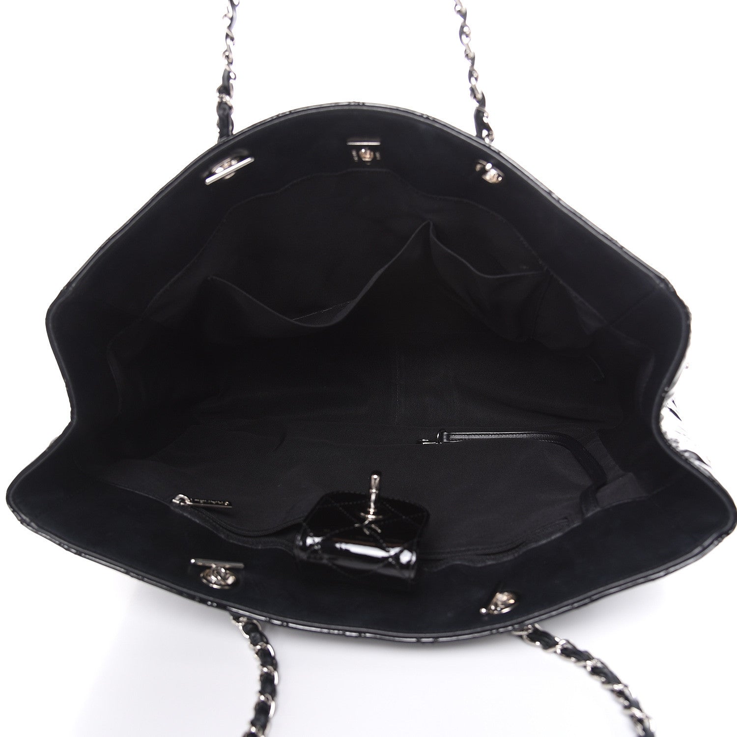 Chanel Patent Quilted Large Classic Shopping Tote Black 5 of 12