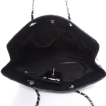 Chanel Patent Quilted Large Classic Shopping Tote Black 5 of 12