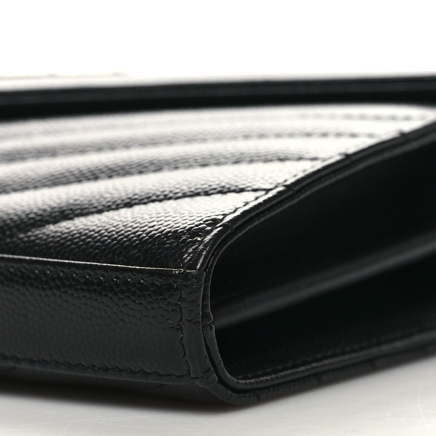 Grain De Poudre Matelasse Chevron Monogram Chain Wallet Black